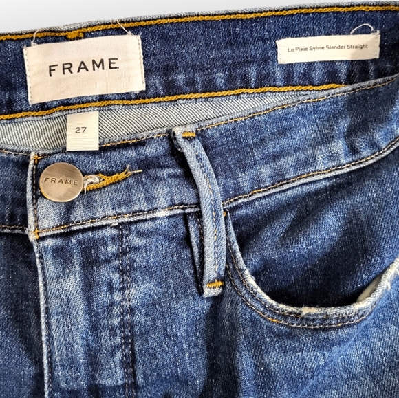 FRAME Le Pixie Sylvie Slender Straight Jeans in Teigan Ave 27 - Picture 5 of 6